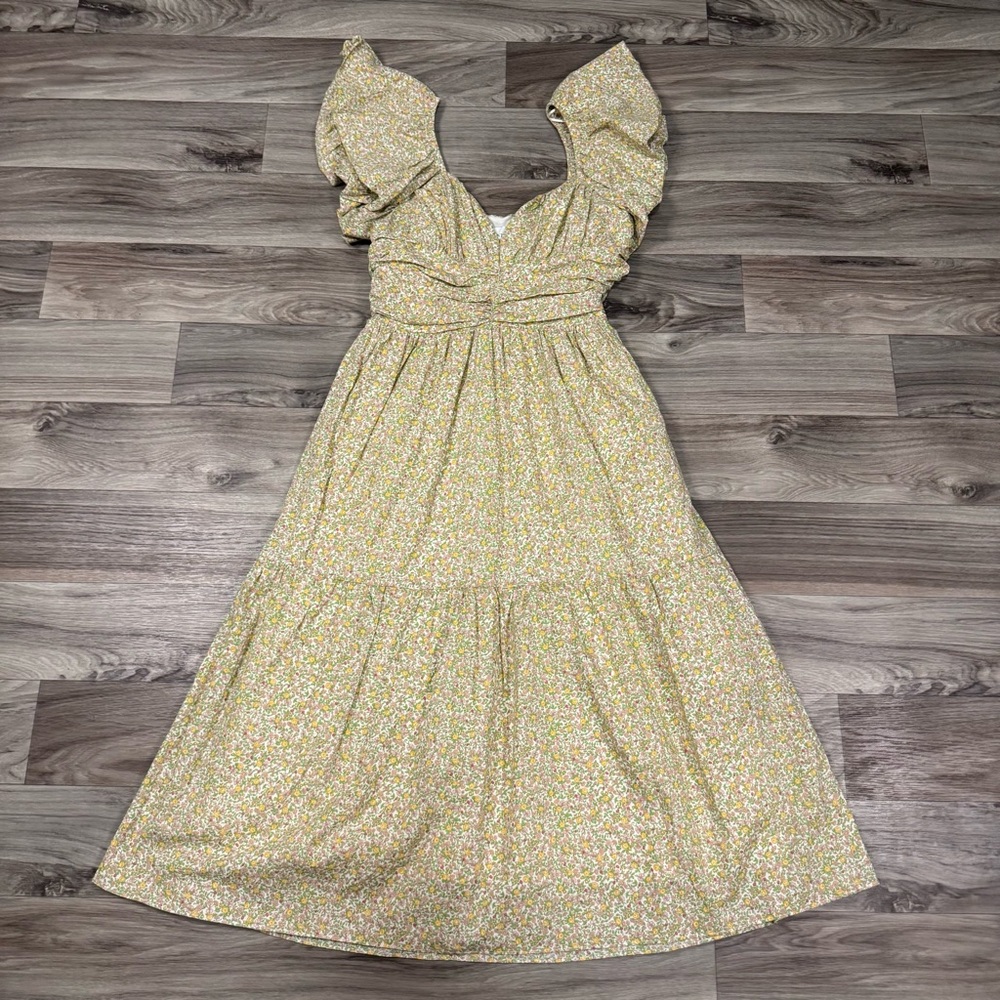 NWT Tuckernuck Hyacinth House Sweatheart Shae Floral Ruffle Midi Dress Ditsy S